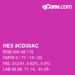 Color code: HEX #CD30AC | qconv.com