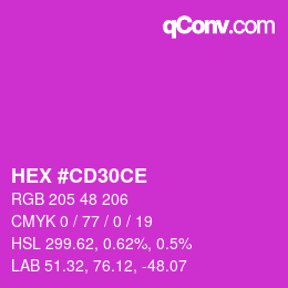 Color code: HEX #CD30CE | qconv.com