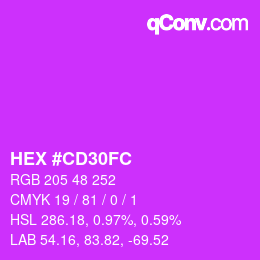 カラーコード: HEX #CD30FC | qconv.com