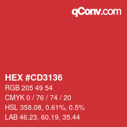 Color code: HEX #CD3136 | qconv.com