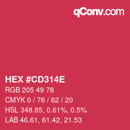 Color code: HEX #CD314E | qconv.com