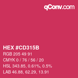 Color code: HEX #CD315B | qconv.com