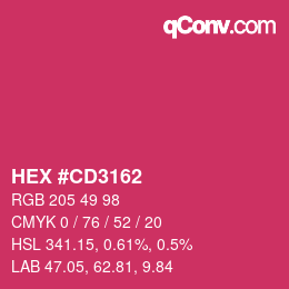 Color code: HEX #CD3162 | qconv.com