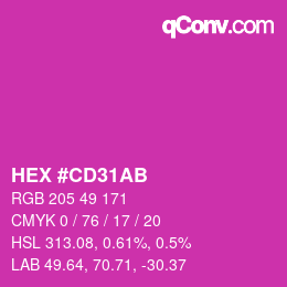 Color code: HEX #CD31AB | qconv.com