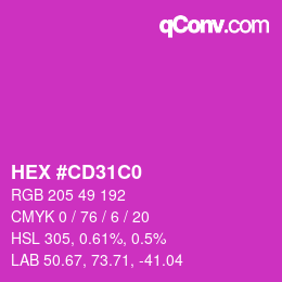 Color code: HEX #CD31C0 | qconv.com