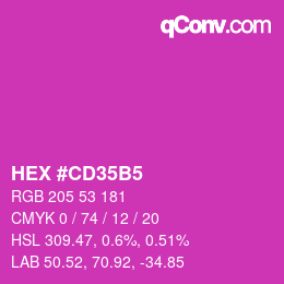 カラーコード: HEX #CD35B5 | qconv.com