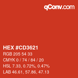 Color code: HEX #CD3621 | qconv.com