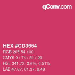 Color code: HEX #CD3664 | qconv.com
