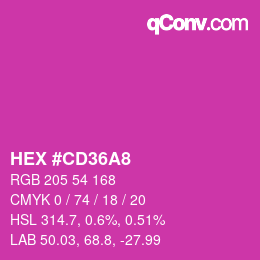 カラーコード: HEX #CD36A8 | qconv.com