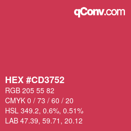 Color code: HEX #CD3752 | qconv.com