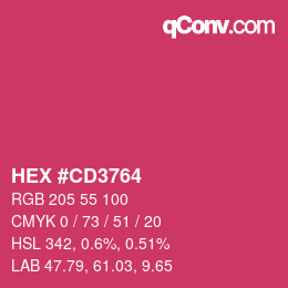 Color code: HEX #CD3764 | qconv.com