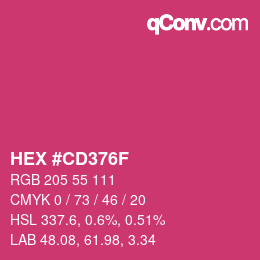 Color code: HEX #CD376F | qconv.com