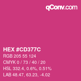 颜色代码: HEX #CD377C | qconv.com