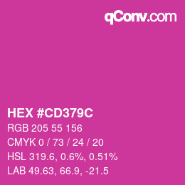 Color code: HEX #CD379C | qconv.com