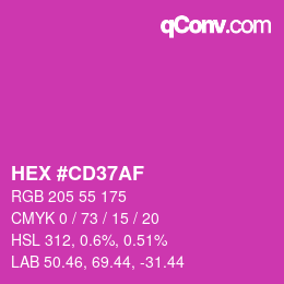 カラーコード: HEX #CD37AF | qconv.com