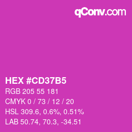 カラーコード: HEX #CD37B5 | qconv.com