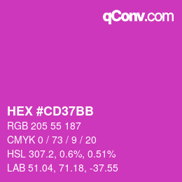 Color code: HEX #CD37BB | qconv.com