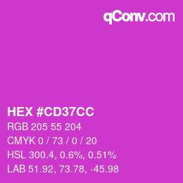 Color code: HEX #CD37CC | qconv.com