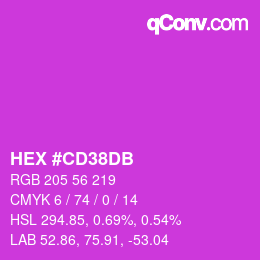 颜色代码: HEX #CD38DB | qconv.com
