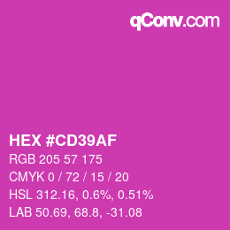 Color code: HEX #CD39AF | qconv.com