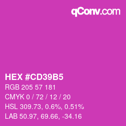 颜色代码: HEX #CD39B5 | qconv.com