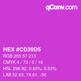 カラーコード: HEX #CD39D5 | qconv.com