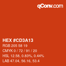 Color code: HEX #CD3A13 | qconv.com