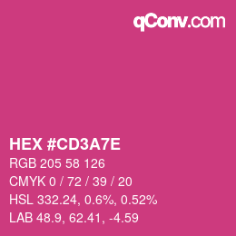Color code: HEX #CD3A7E | qconv.com