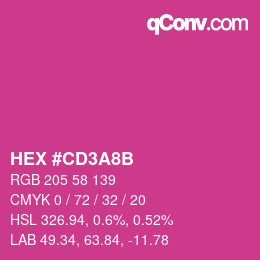 カラーコード: HEX #CD3A8B | qconv.com