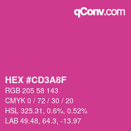 Farbcode: HEX #CD3A8F | qconv.com