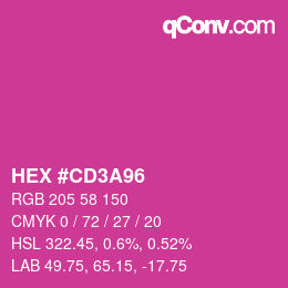 カラーコード: HEX #CD3A96 | qconv.com