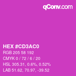 カラーコード: HEX #CD3AC0 | qconv.com