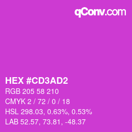 Color code: HEX #CD3AD2 | qconv.com