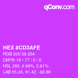Color code: HEX #CD3AFE | qconv.com