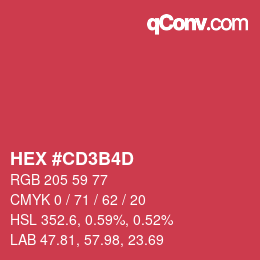 カラーコード: HEX #CD3B4D | qconv.com