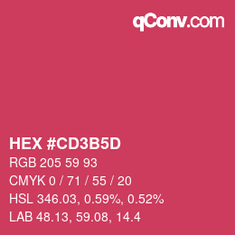 カラーコード: HEX #CD3B5D | qconv.com