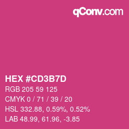 颜色代码: HEX #CD3B7D | qconv.com