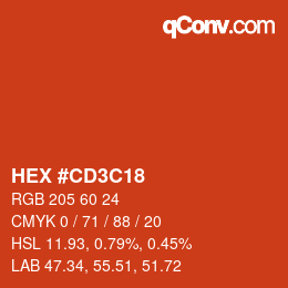 Color code: HEX #CD3C18 | qconv.com
