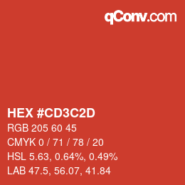 Color code: HEX #CD3C2D | qconv.com