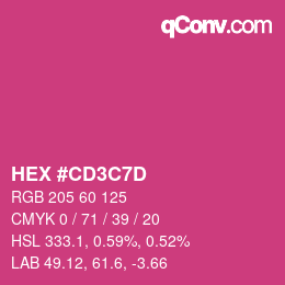 颜色代码: HEX #CD3C7D | qconv.com