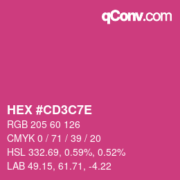 颜色代码: HEX #CD3C7E | qconv.com