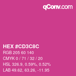 颜色代码: HEX #CD3C8C | qconv.com