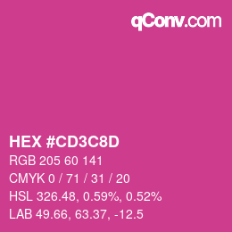 Color code: HEX #CD3C8D | qconv.com