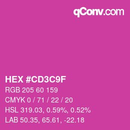 カラーコード: HEX #CD3C9F | qconv.com