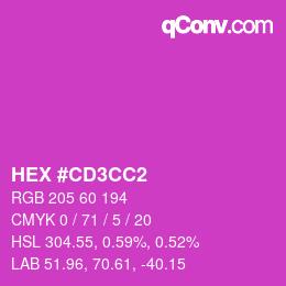 颜色代码: HEX #CD3CC2 | qconv.com