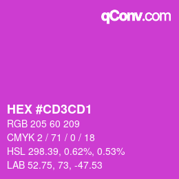 Color code: HEX #CD3CD1 | qconv.com