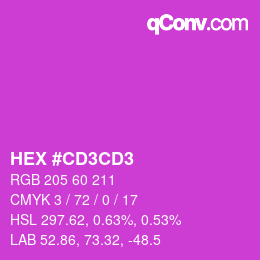 颜色代码: HEX #CD3CD3 | qconv.com