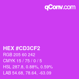 カラーコード: HEX #CD3CF2 | qconv.com