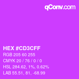 Color code: HEX #CD3CFF | qconv.com