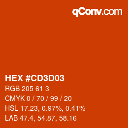 Color code: HEX #CD3D03 | qconv.com